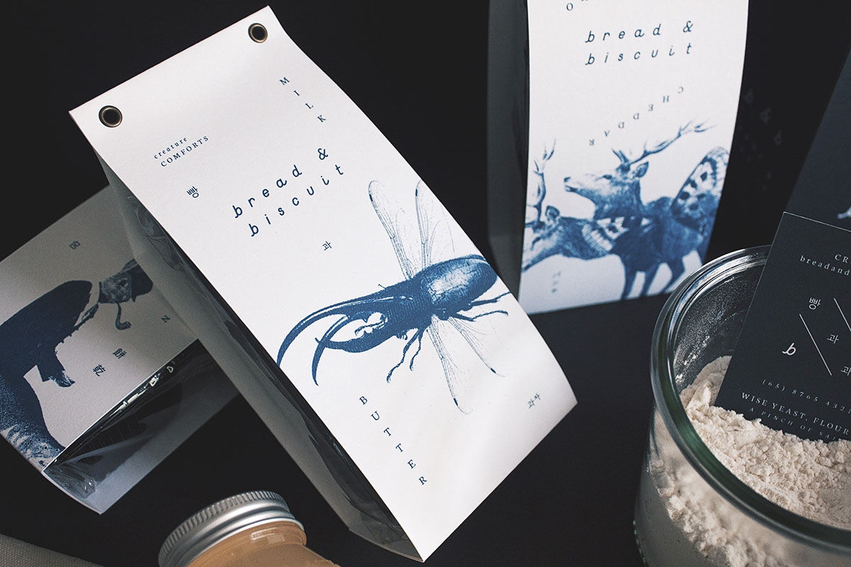 概念化早餐，面包與餅干食品飲料包裝設(shè)計(jì)