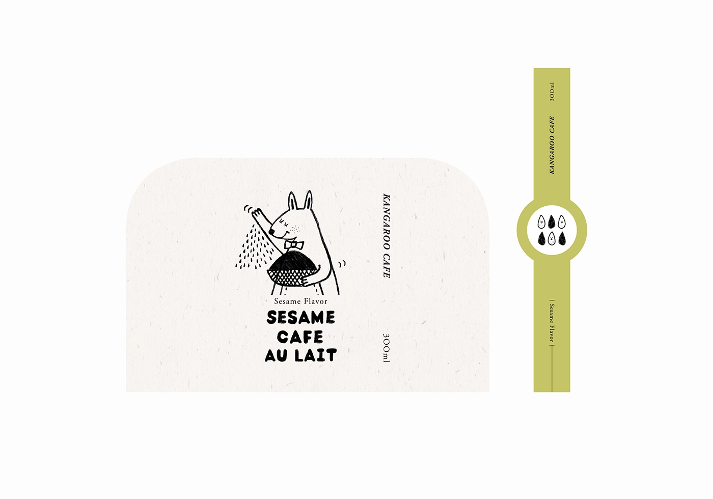 黑巧克力、水果風味、芝麻歐蕾三種不同的咖啡包裝設計