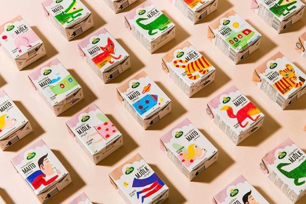 這款牛奶飲料包裝俏皮的都要從貨架上跳出來(lái)了！